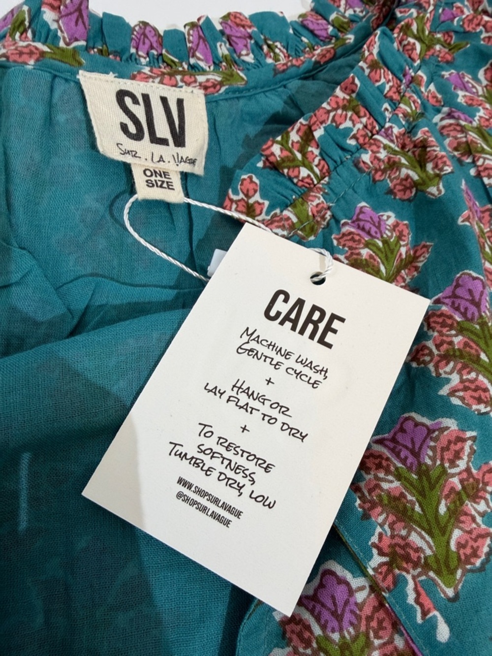 Sur La Vague Mini Dress One Size S/M FLORAL block Print NWT - Picture 8 of 9
